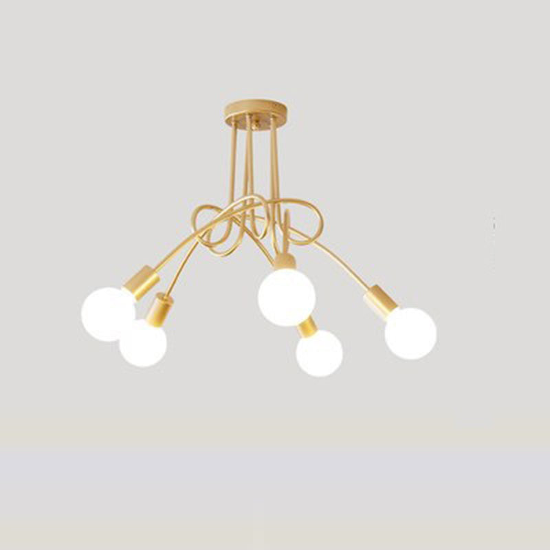 Bundle Industrial Vintage Ceiling Light Wrought Iron Flush Mount for Living Room