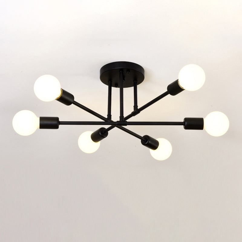 Halbbündige Deckenleuchte im Schmiedeeisen-Industriestil, stimmungsvolle Metall-Einbauleuchte für Schlafzimmer