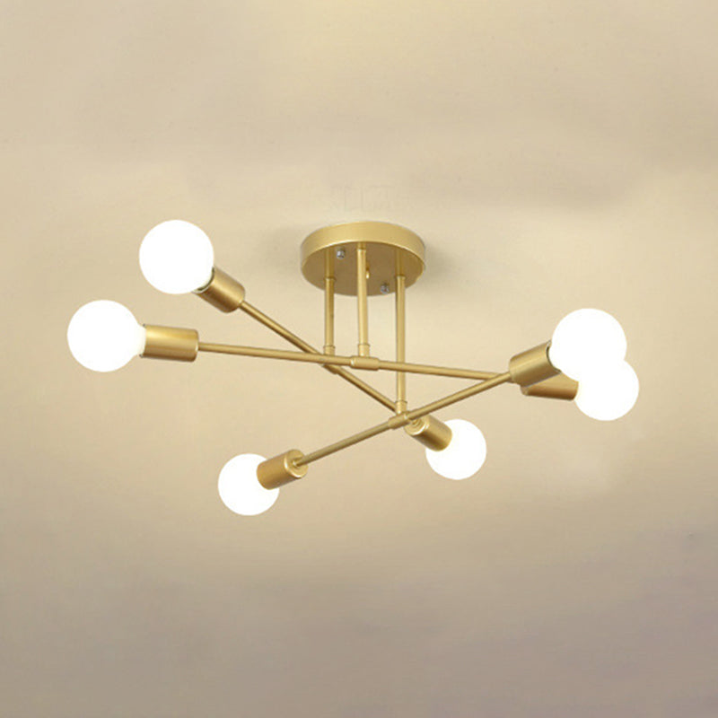 Halbbündige Deckenleuchte im Schmiedeeisen-Industriestil, stimmungsvolle Metall-Einbauleuchte für Schlafzimmer