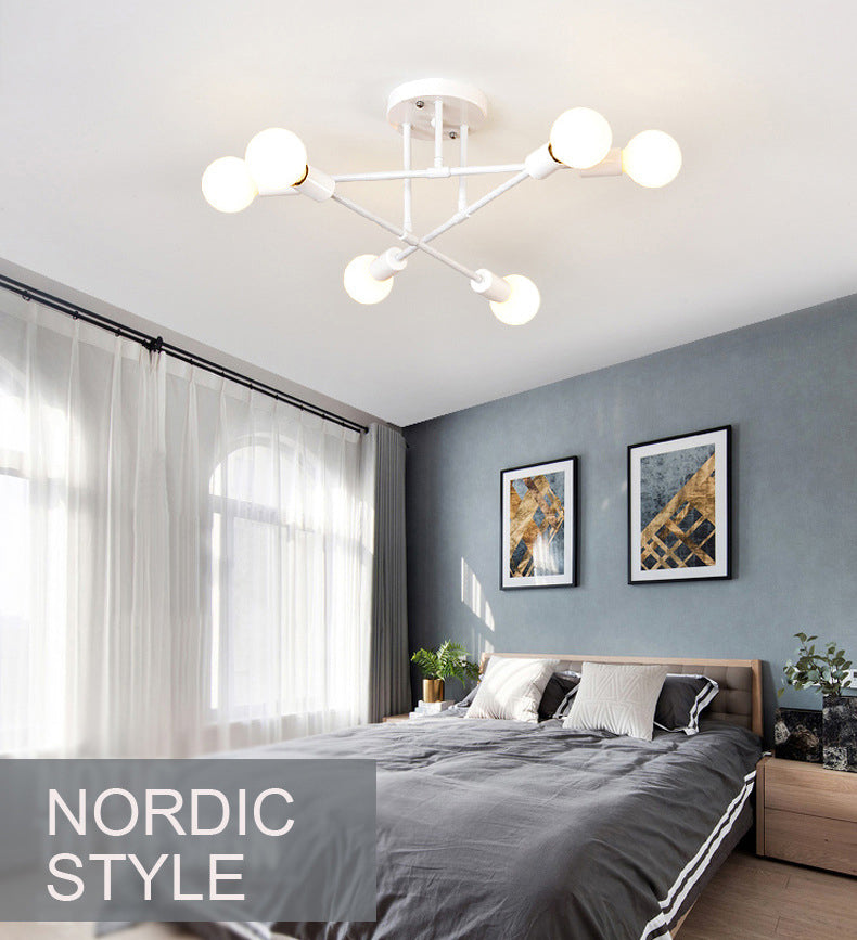 Halbbündige Deckenleuchte im Schmiedeeisen-Industriestil, stimmungsvolle Metall-Einbauleuchte für Schlafzimmer