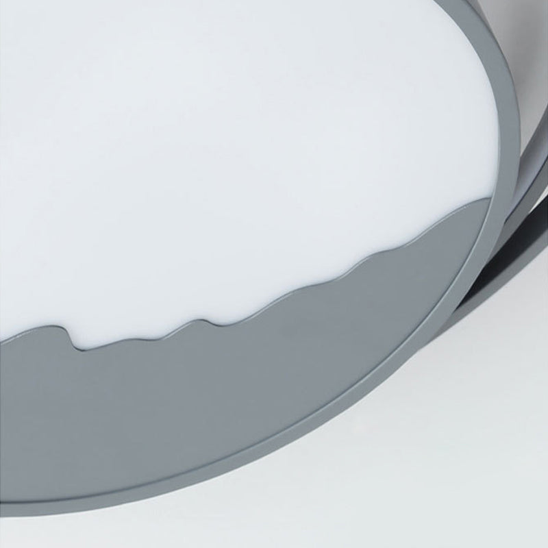 Tambour Acrylique Flush Mount Fixture Macaron Grey / White 19,5 "/23,5" Wide LED Ceiling Light for Bedroom