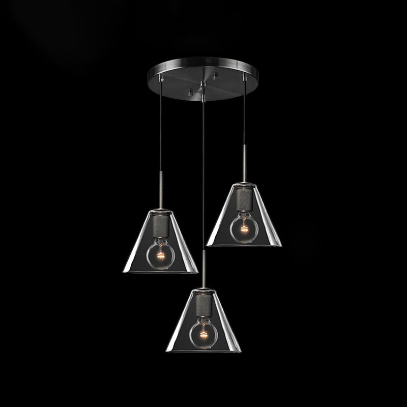 Glasschattierter Anhänger Leuchte zeitgenössischer Stil Bronze Suspension Anhänger Licht