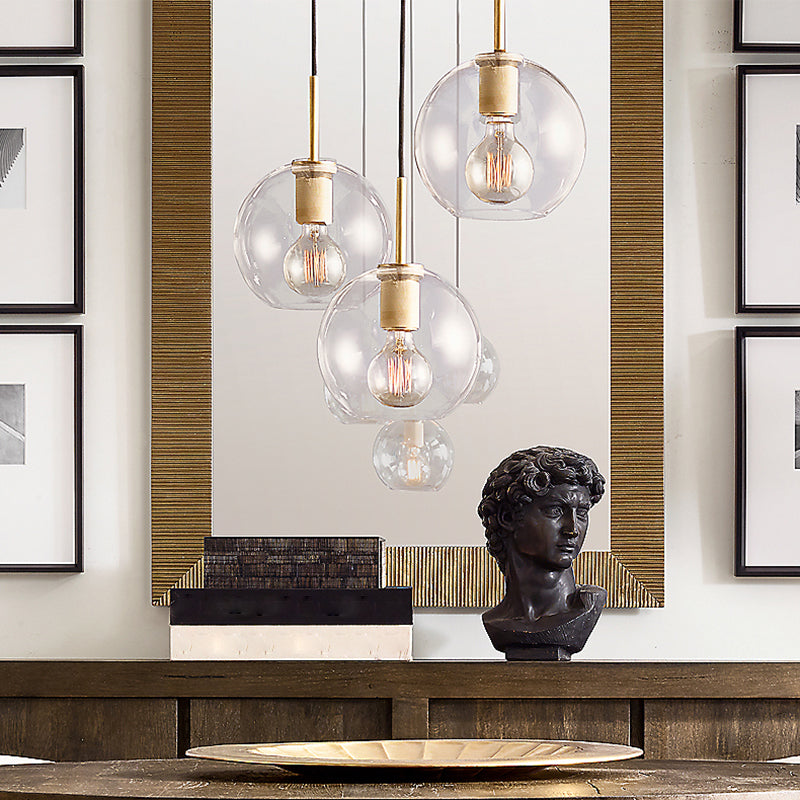 Glasschattierter Anhänger Leuchte zeitgenössischer Stil Bronze Suspension Anhänger Licht