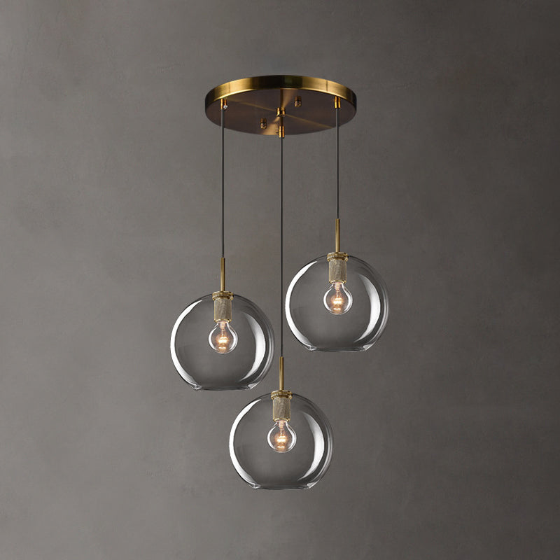Glasschattierter Anhänger Leuchte zeitgenössischer Stil Bronze Suspension Anhänger Licht