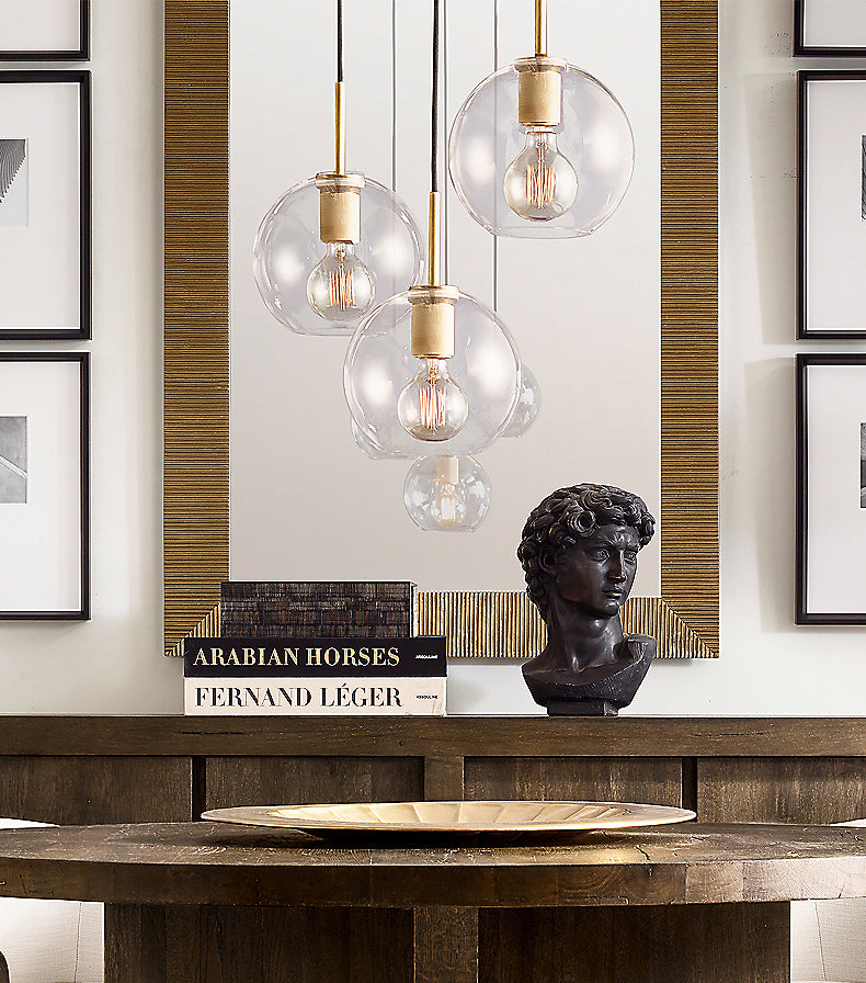 Glasschattierter Anhänger Leuchte zeitgenössischer Stil Bronze Suspension Anhänger Licht