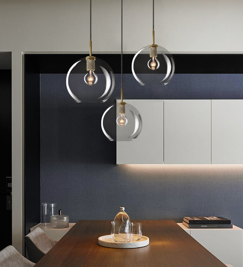 Glasschattierter Anhänger Leuchte zeitgenössischer Stil Bronze Suspension Anhänger Licht