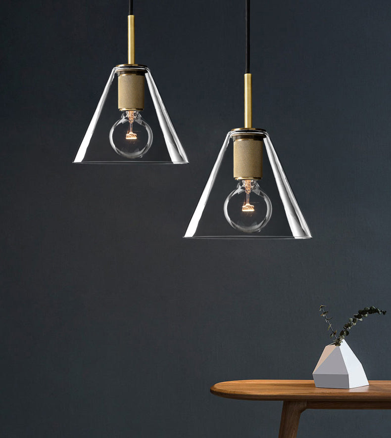 Glasschattierter Anhänger Leuchte zeitgenössischer Stil Bronze Suspension Anhänger Licht