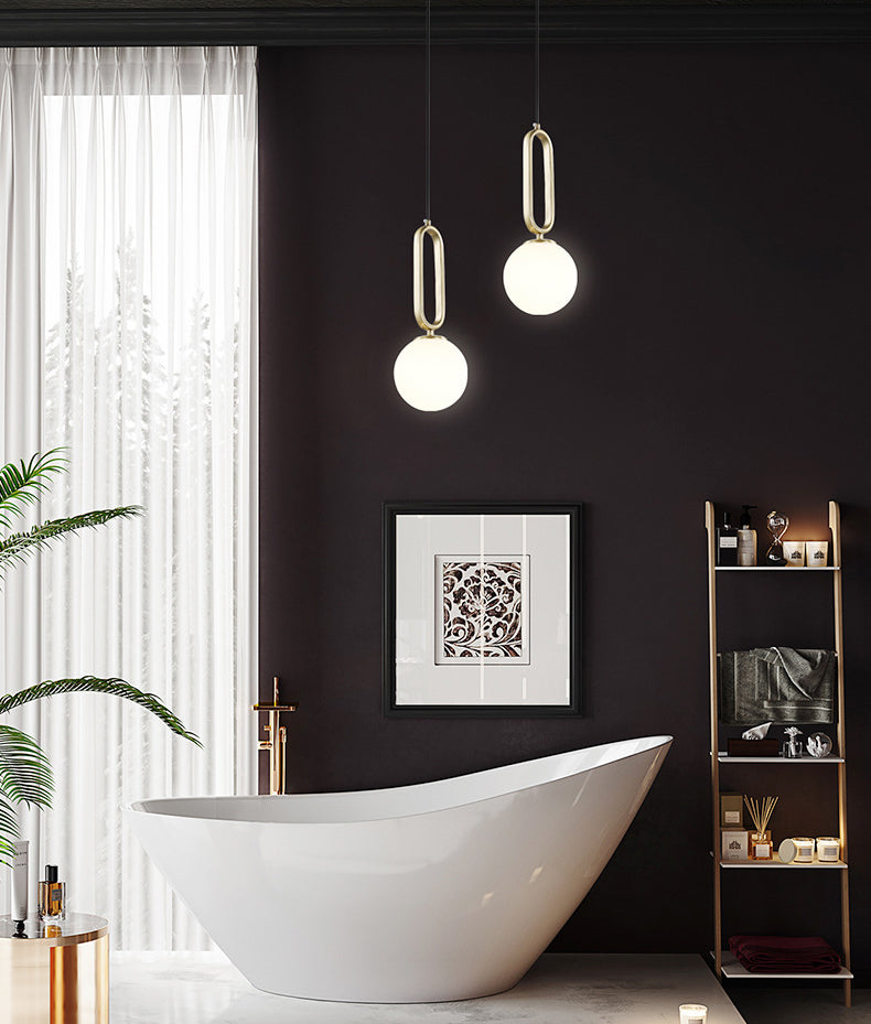 Lampada appesa alla palla bianca SEMPLICITÀ STHILE GLIGLIE LUCE PENDANTE APPOSTAZIONE PER CAMERA