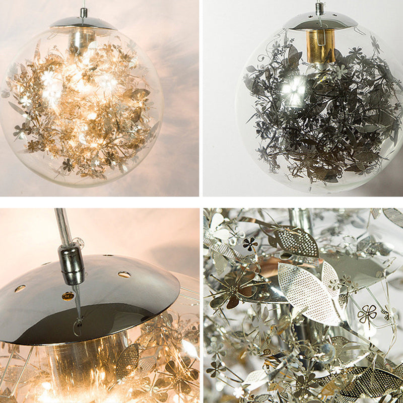 Shattered Leaves Hanging Pendant Light Contemporary Style Glass Dinning Room Pendant Light Kit