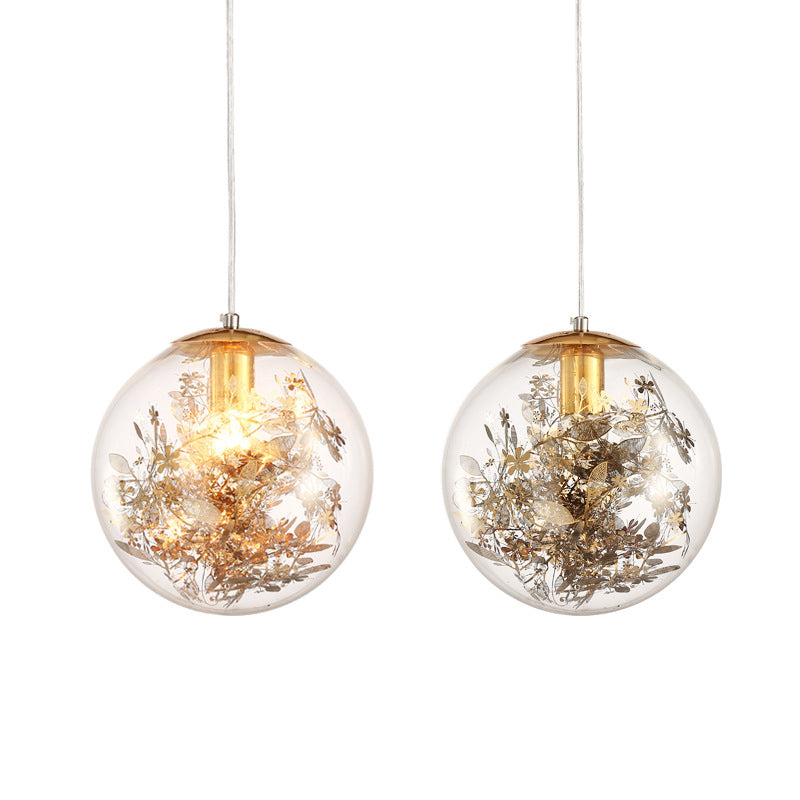 Shattered Leaves Hanging Pendant Light Contemporary Style Glass Dinning Room Pendant Light Kit