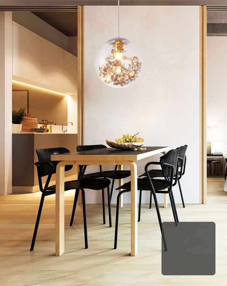 Shattered Leaves Hanging Pendant Light Contemporary Style Glass Dinning Room Pendant Light Kit