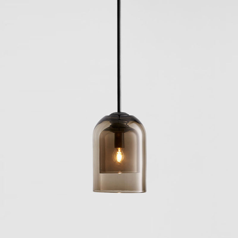 Bell Hanging Light Fixture Minimalist Style Glass Pendant Light Kit for Dinning Room