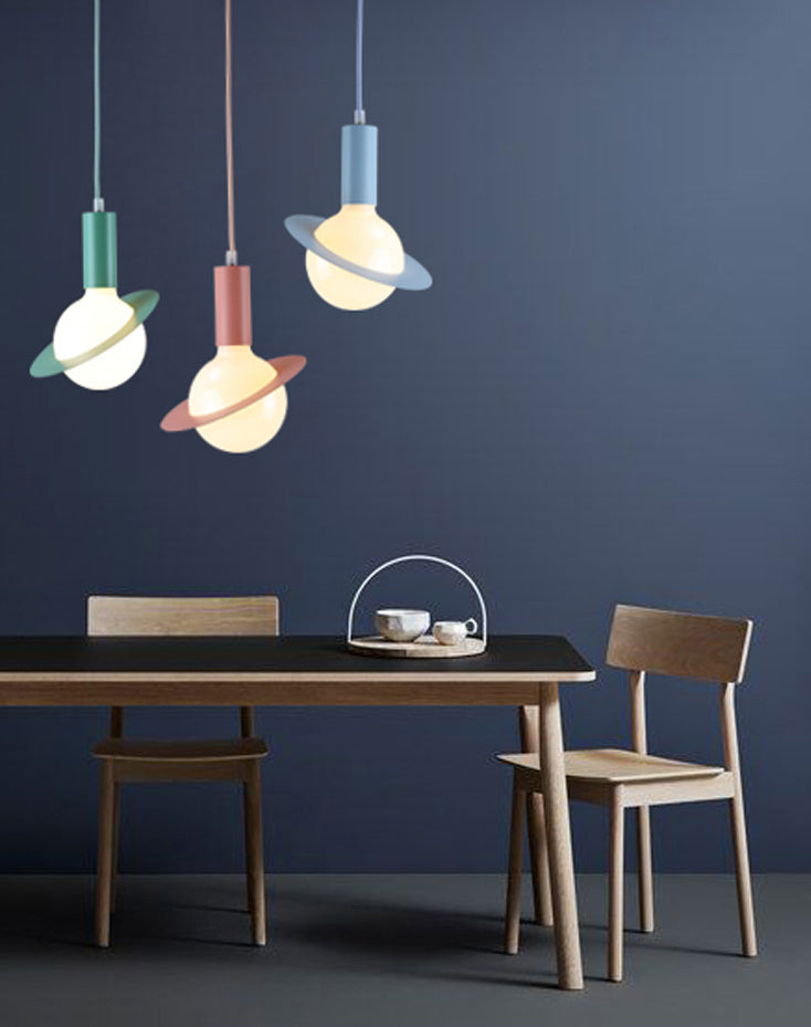 Metal Planet Pendant Ceiling Light Nordic Style Hanging Ceiling Light for Dinning Room