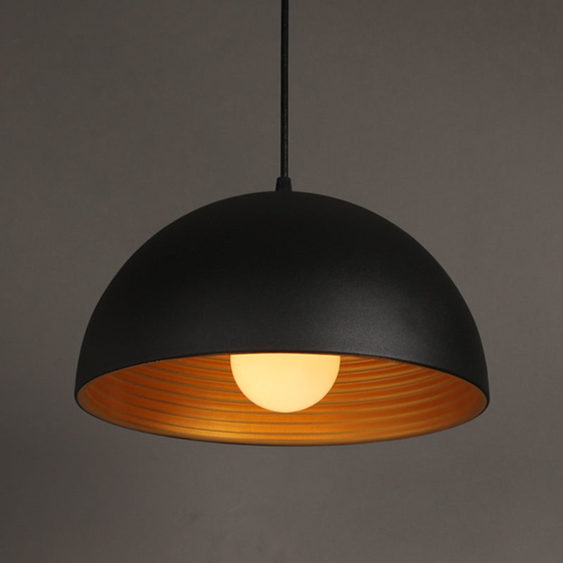 Black Dome Commercial Pendant Lighting Industrial Metal Restaurant Hanging Light Fixture