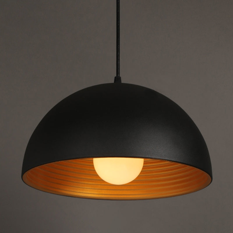 Black Dome Commercial Pendant Lighting Industrial Metal Restaurant Hanging Light Fixture