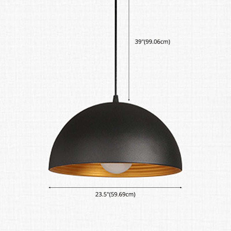 Black Dome Commercial Pendant Lighting Industrial Metal Restaurant Hanging Light Fixture