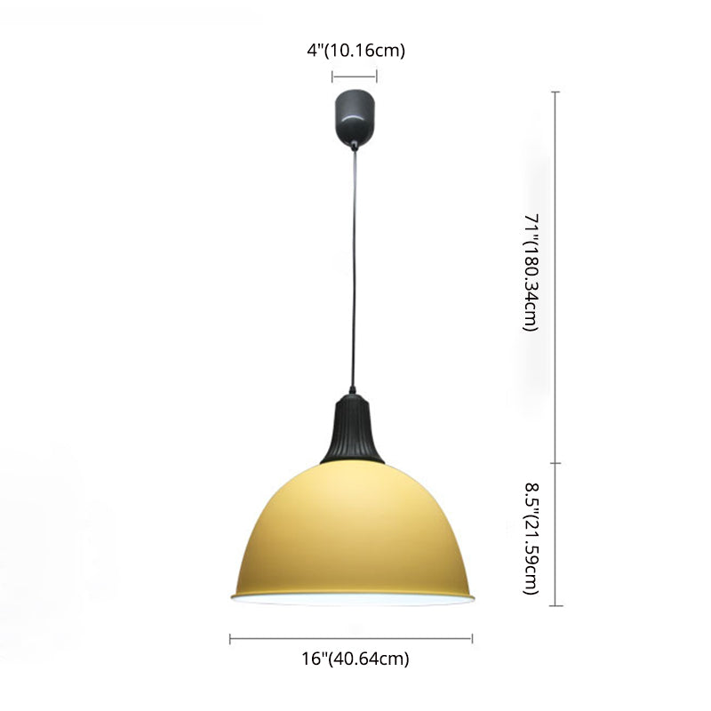 Contemporary Style Dome Pendant Light Kit Metal Dinning Room Hanging Pendant Lamp