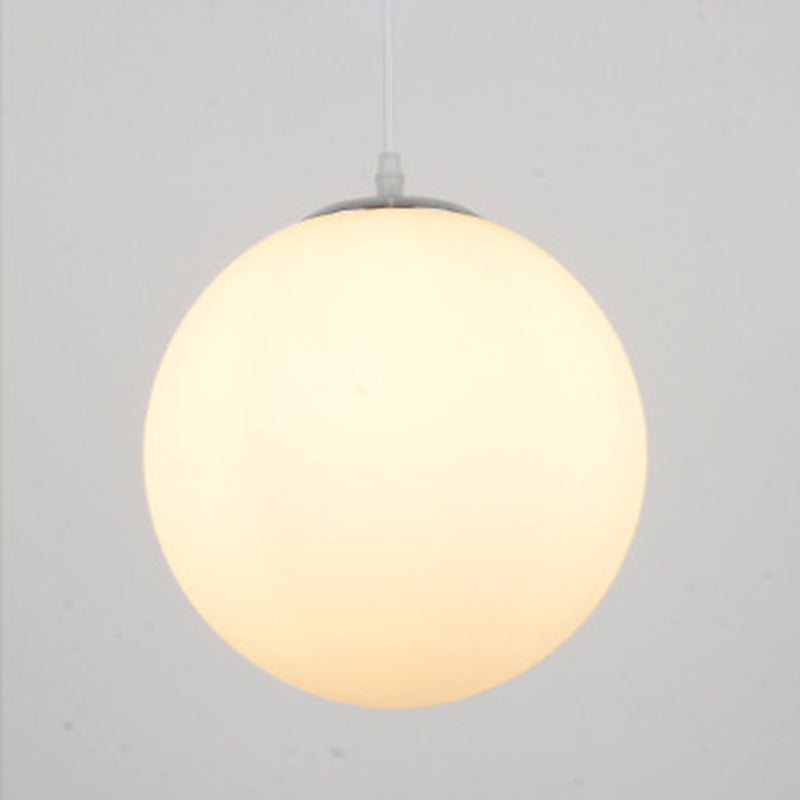 Milk White Glass Ball Pendant Modern Simplicity Style 1-Light Hanging Light for Bedroom