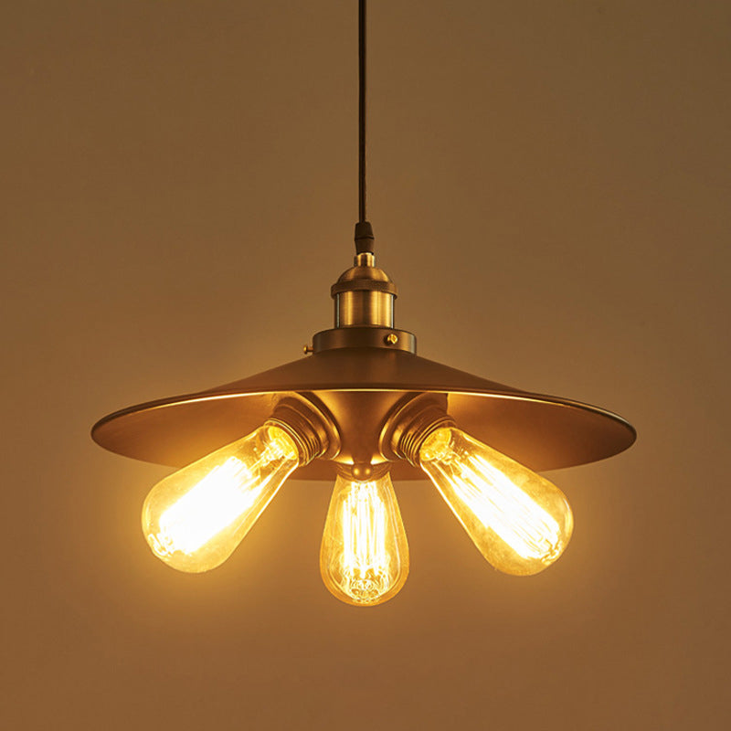3 Lights Saucer hanglampen retro industrieel metalen plafondarmatuur voor coffeeshop
