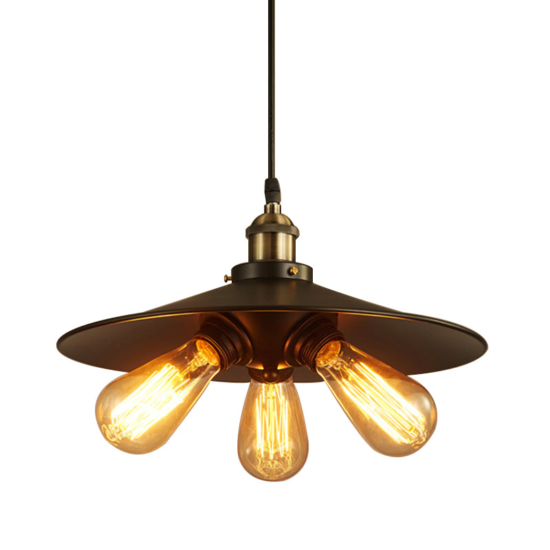 3 Lights Saucer hanglampen retro industrieel metalen plafondarmatuur voor coffeeshop