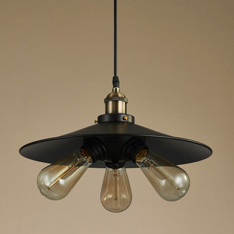 3 Lights Saucer hanglampen retro industrieel metalen plafondarmatuur voor coffeeshop