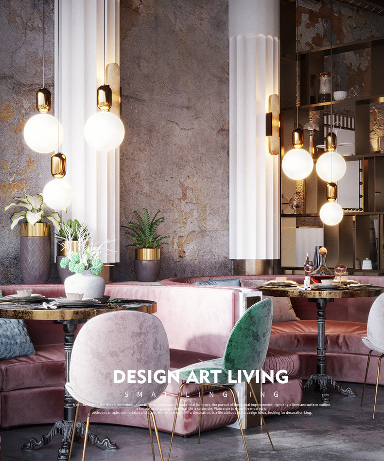 Nordische minimalistische Gla-Globus Hanging Lampe Single-Bulb Kreative Ausrufezeichen Anhänger Licht für Schlafzimmer