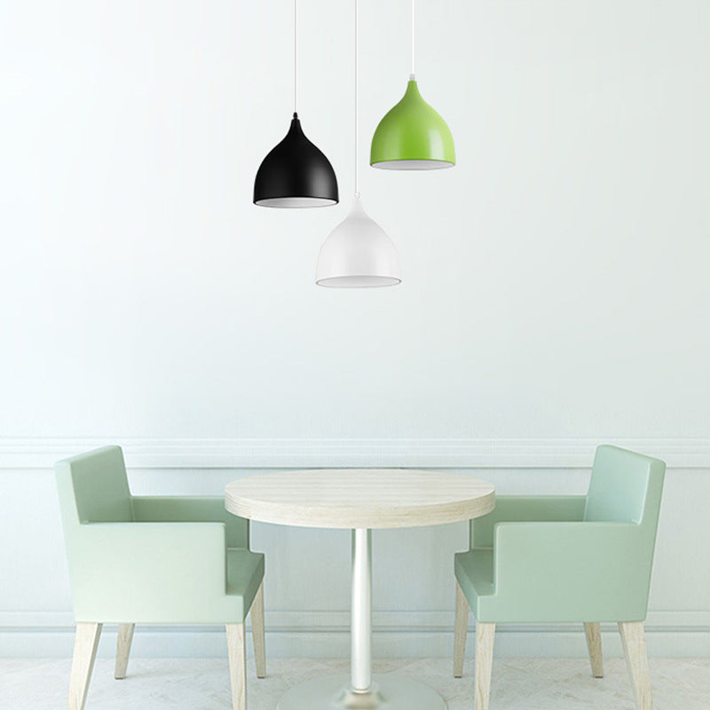 Polished Aluminum Colorful Hanging Light Nordic Style Macaroon Mini Pendant with 39" Adjustable Suspension Wire
