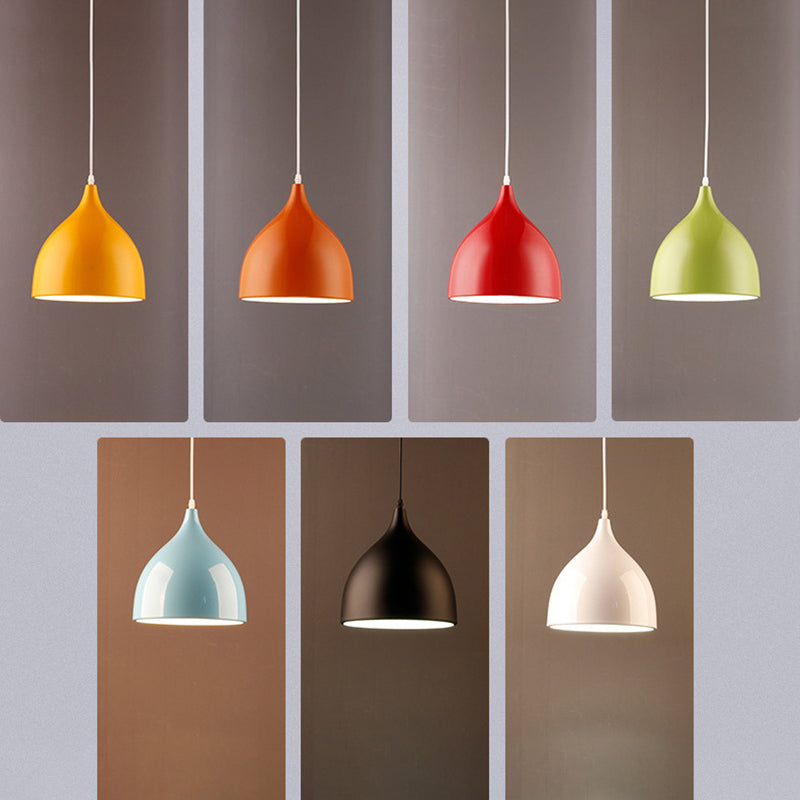 Alluminio lucido colorato a sospensione in stile Nordico MacAroon Mini ciondolo con filo di sospensione regolabile da 39 "