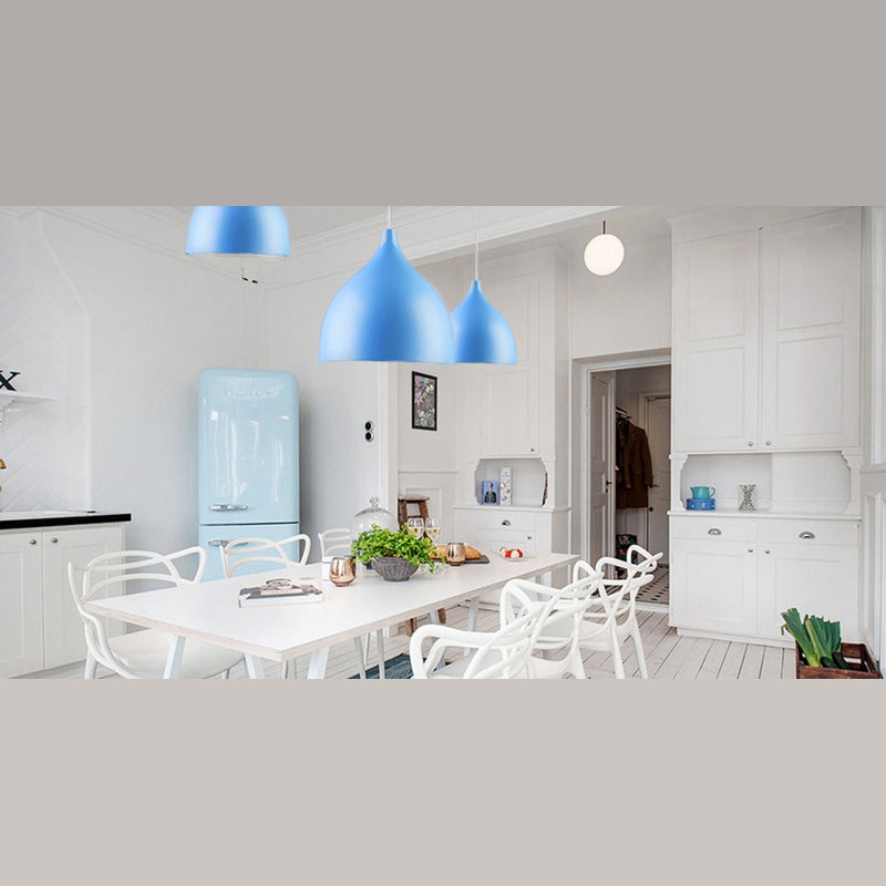 Alluminio lucido colorato a sospensione in stile Nordico MacAroon Mini ciondolo con filo di sospensione regolabile da 39 "