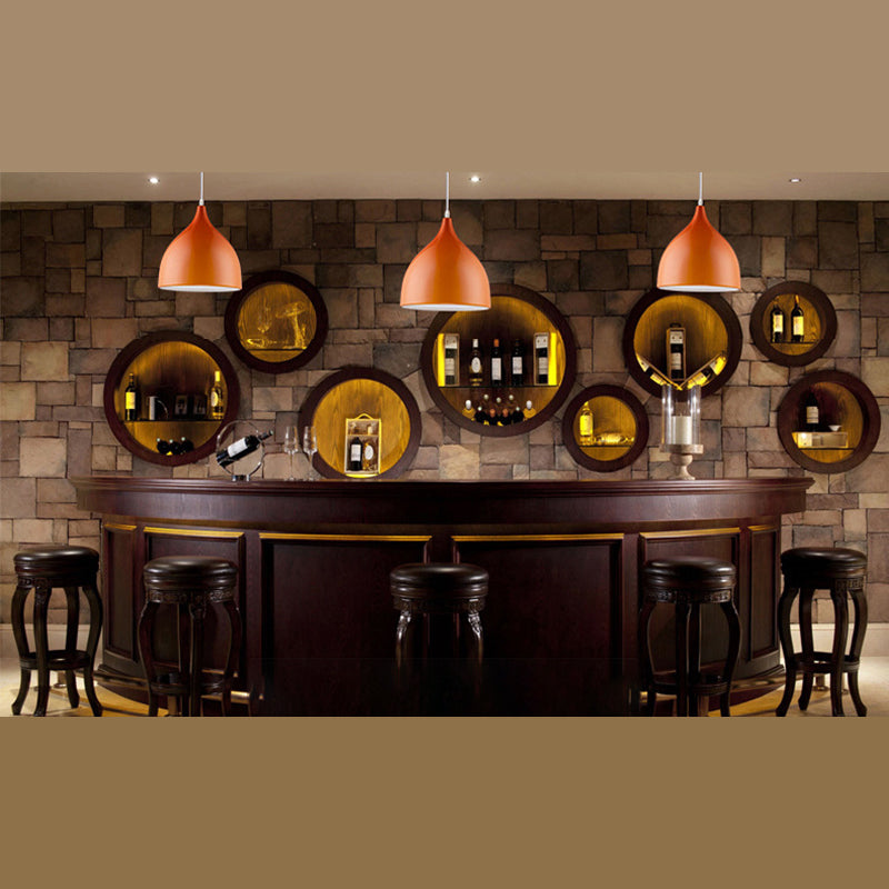 Alluminio lucido colorato a sospensione in stile Nordico MacAroon Mini ciondolo con filo di sospensione regolabile da 39 "