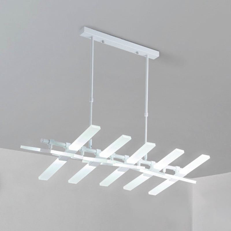 Modern Minimalist Fish Skeleton Island Light Acrylic LED Strip Restaurant Pendant Lighting for Living Room