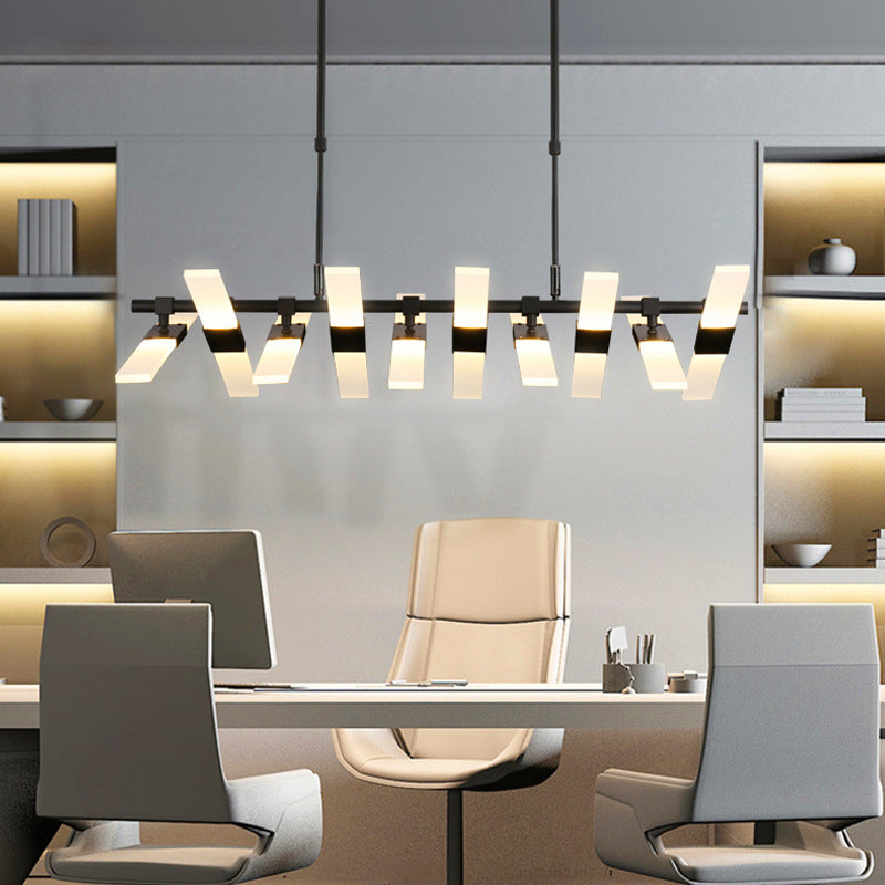 Modern Minimalist Fish Skeleton Island Light Acrylic LED Strip Restaurant Pendant Lighting for Living Room