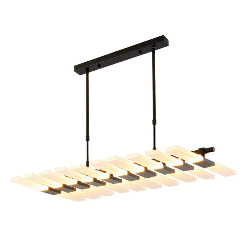 Modern Minimalist Fish Skeleton Island Light Acrylic LED Strip Restaurant Pendant Lighting for Living Room