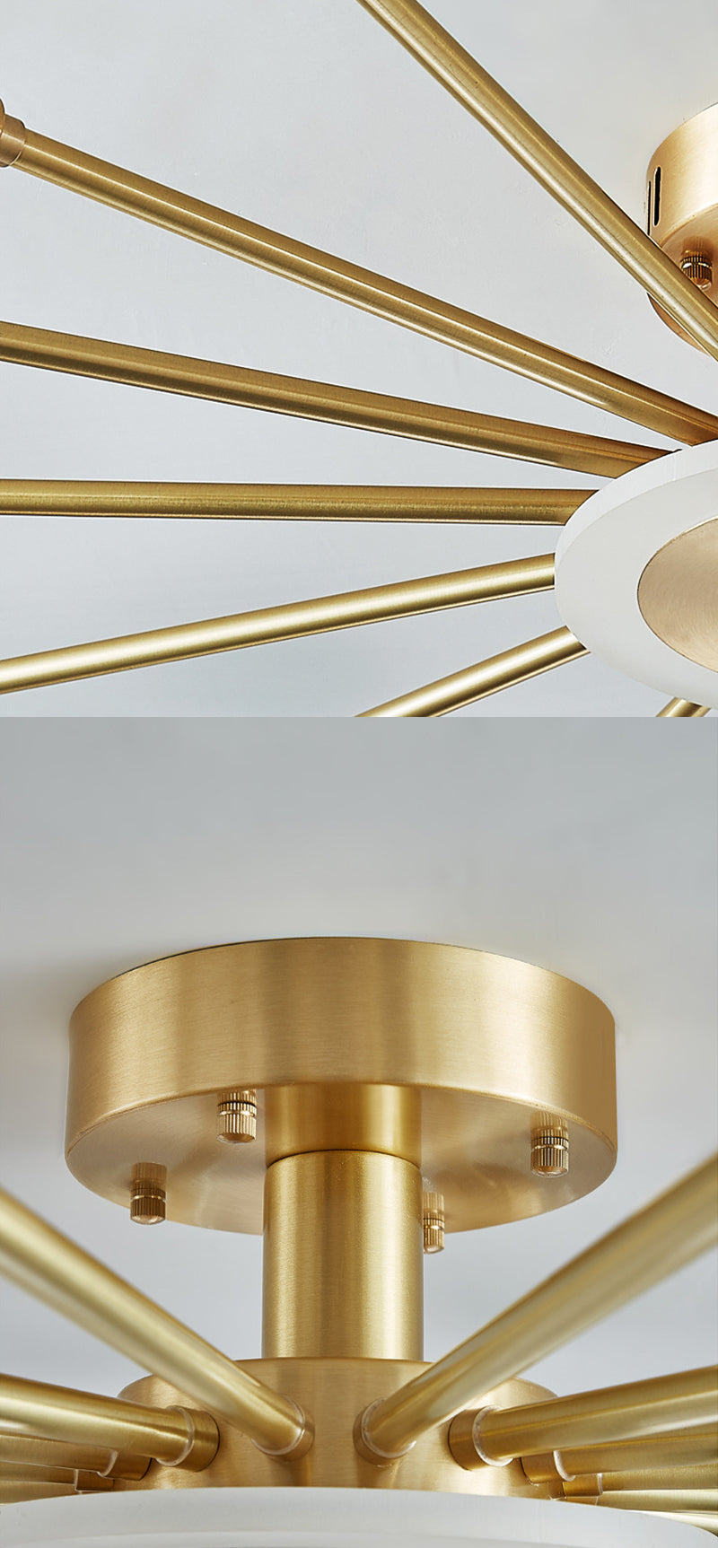 Square Crystal Shade Semi Flush Mount in Modern Luxury Style Sputnik Metal Ceiling Light for Living Room