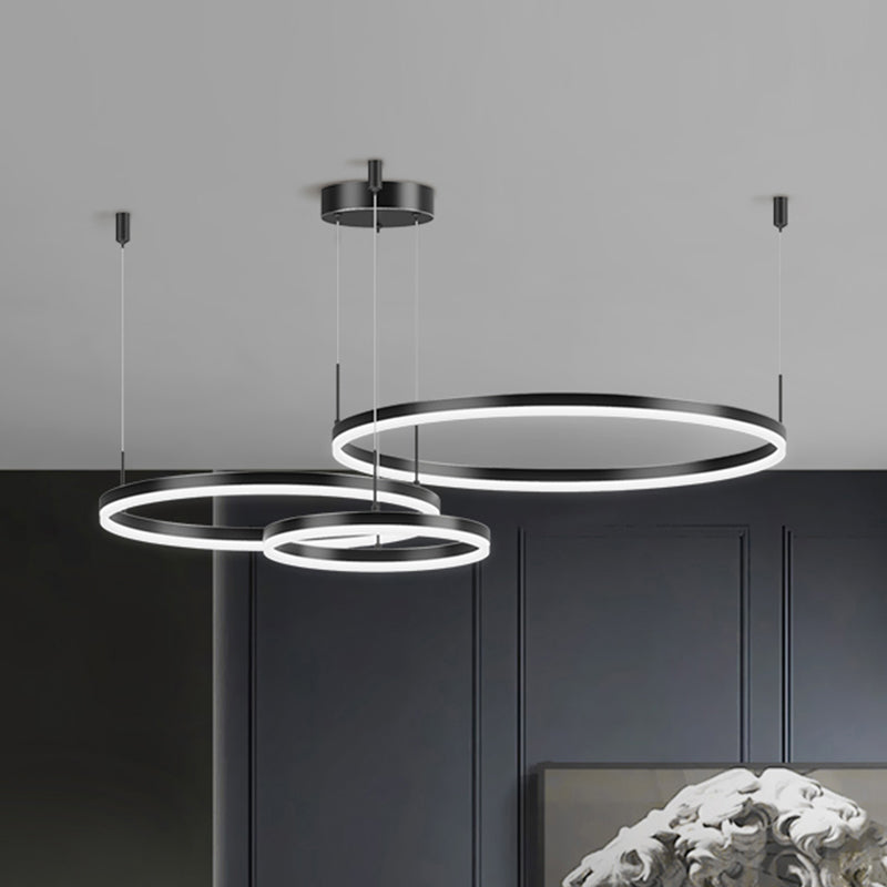 Modern Circle Hanging Pendant Lights Metal Chandelier Lamp