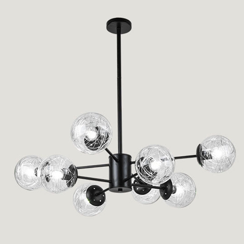 Nordic Style Simplicity Glassorb Kronleuchter eingebaut