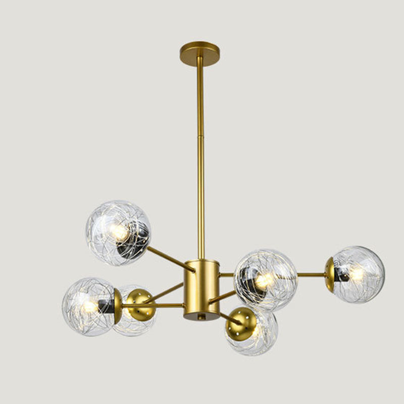 Nordic Style Simplicity Glassorb Kronleuchter eingebaut