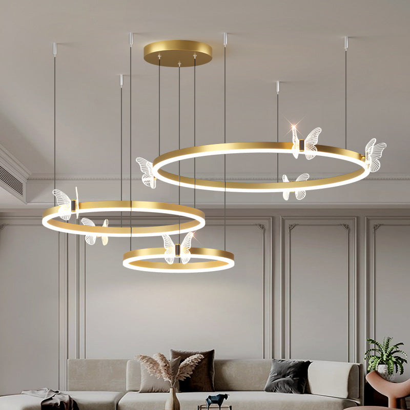 Circular Chandelier Lighting Fixtures Modern Metal Chandelier Lamp