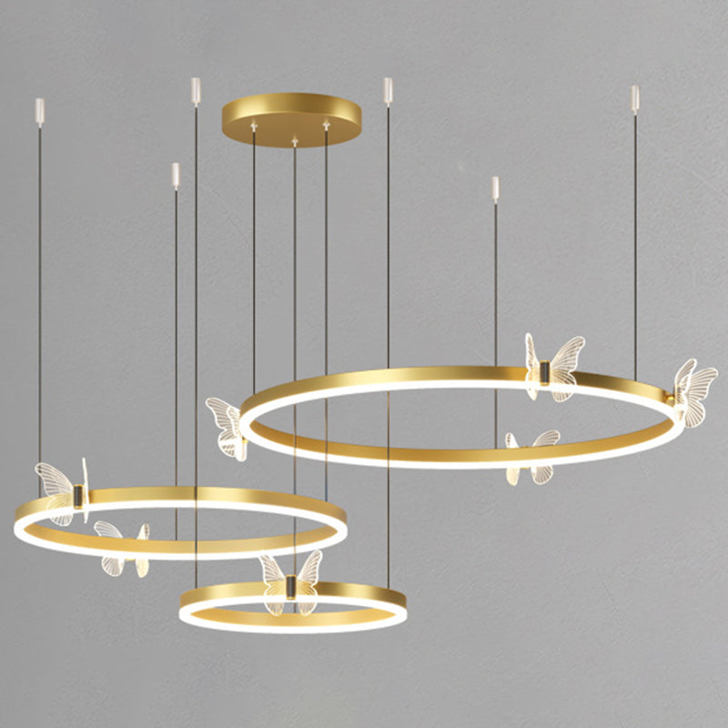 Circular Chandelier Lighting Fixtures Modern Metal Chandelier Lamp