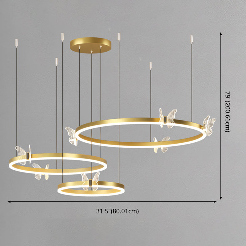 Circular Chandelier Lighting Fixtures Modern Metal Chandelier Lamp