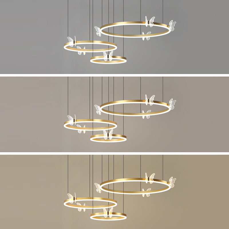 Circular Chandelier Lighting Fixtures Modern Metal Chandelier Lamp