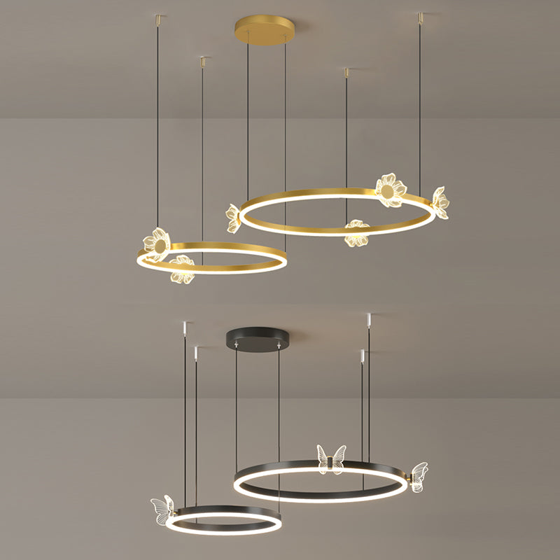 Circular Chandelier Lighting Fixtures Modern Metal Chandelier Lamp