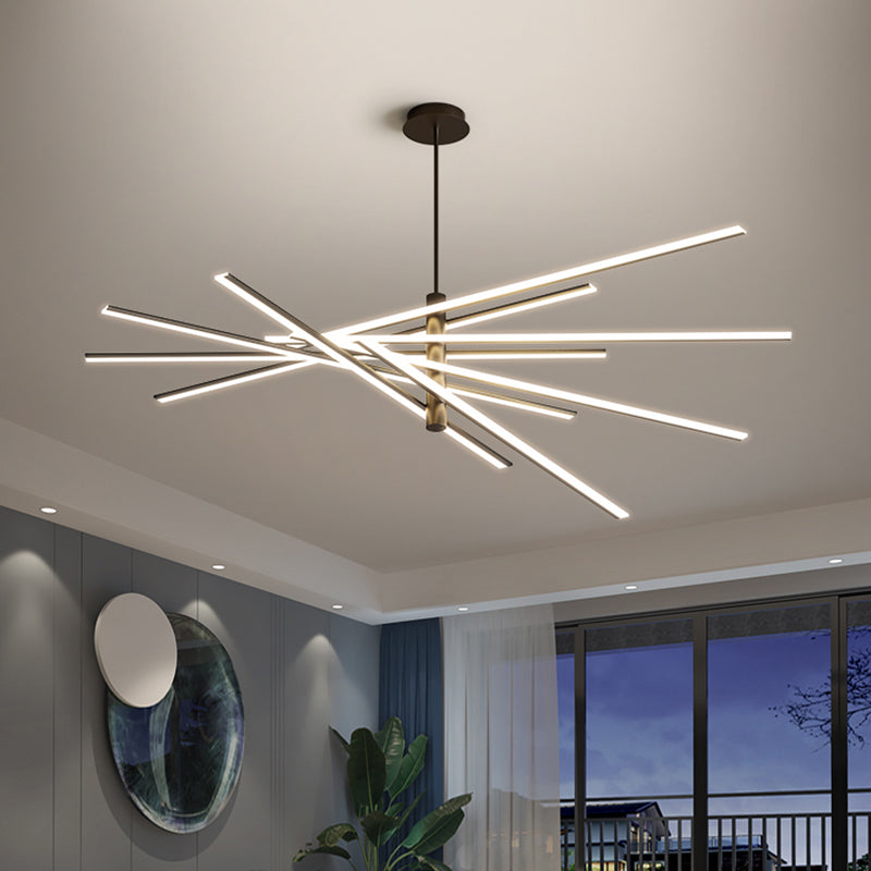 Lineaire woonkamer kroonluchter acryl -eenvoud LED -ophanging verlichting armatuur