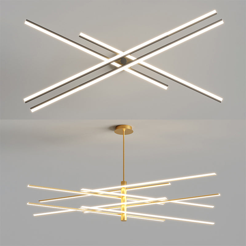 Lineaire woonkamer kroonluchter acryl -eenvoud LED -ophanging verlichting armatuur