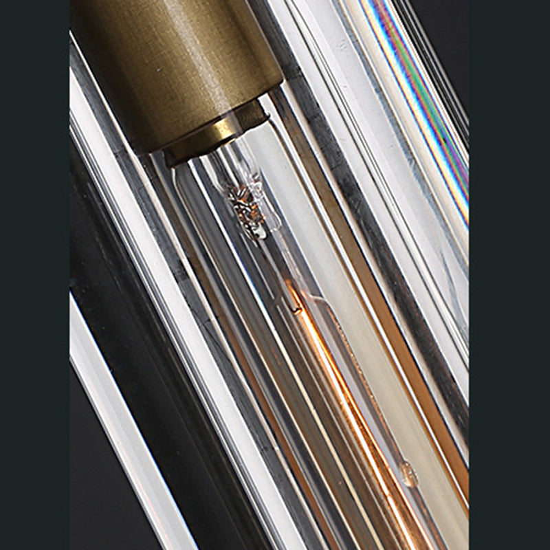 Modern Minimalist Cylindrical Shape Pendant Light Crystal Clear Suspension Light for Living Room