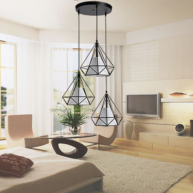 3-lichts geometrische multi hanger light armatuur industrieel metaal multi-pending