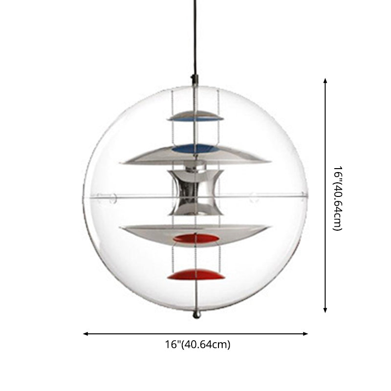 Moderne minimalistische 1 leichte Anhänger Beleuchtung kreativer Sphäre klarer Glas Drop Anhänger für Wohnzimmer