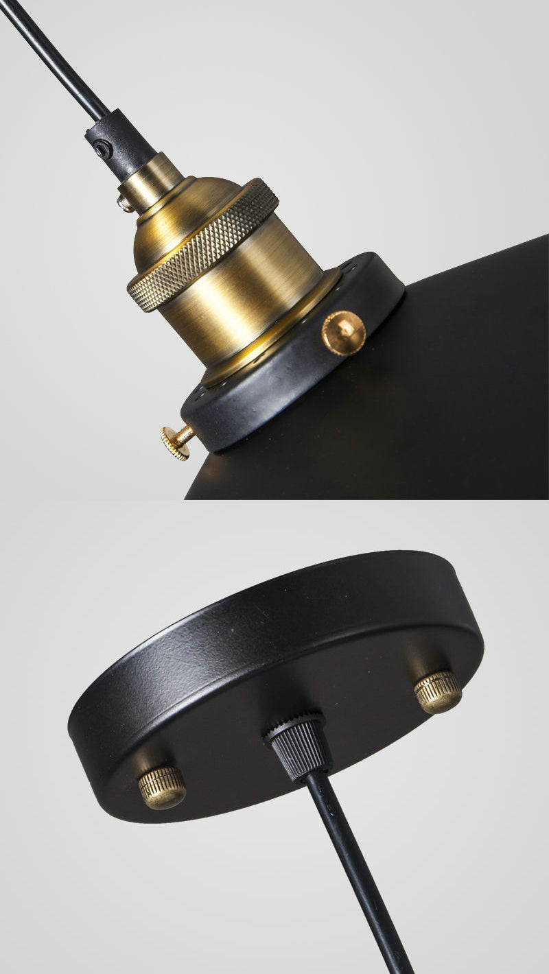 Retro industriële stijl mini hangende licht enkele lamp zwarte kegel metalen schaduw suspensie lamp voor bar