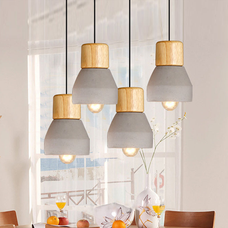 Zement + Massivholz Einfachheit Mini Hanging Light 4,9 "breites nordischer Lampen -Leuchten -Anhänger für das Café