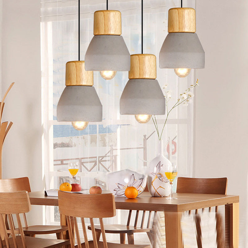 Zement + Massivholz Einfachheit Mini Hanging Light 4,9 "breites nordischer Lampen -Leuchten -Anhänger für das Café